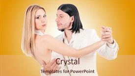  Presentation with dance beautiful couple dancing ballroom - Presentation theme featuring party tango - pair dancing dances background and a lemonade colored foreground