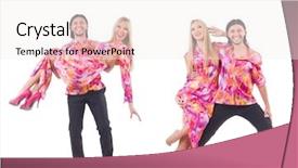  Presentation with dance beautiful couple dancing ballroom - Theme with party tango - pair dancing isolated background and a  colored foreground