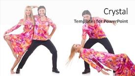  Presentation with pair - Slides consisting of party tango - pair dancing isolated background and a  colored foreground