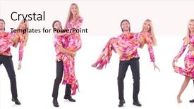  Presentation with dancing - Colorful slide set enhanced with party tango - pair dancing isolated backdrop and a lemonade colored foreground