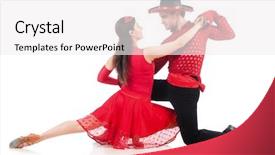  Presentation with pair - Beautiful presentation theme featuring party tango - pair of dancers isolated backdrop and a  colored foreground