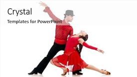  Presentation with frames isolated on white brown - Cool new presentation design with party tango - pair of dancers isolated backdrop and a  colored foreground