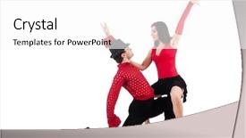  Presentation with pair - Audience pleasing theme consisting of party tango - pair of dancers isolated backdrop and a  colored foreground