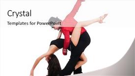  Presentation with blank whiteboard isolated on white - Slide deck consisting of party tango - pair of dancers isolated background and a  colored foreground