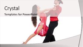  Presentation with pair - Theme enhanced with party tango - pair of dancers isolated background and a sky blue colored foreground