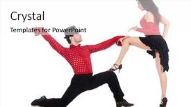  Presentation with pair - Presentation featuring party tango - pair of dancers isolated background and a white colored foreground