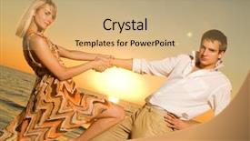  Presentation with dancing - Amazing presentation theme having party tango - young couple dancing near backdrop and a coral colored foreground