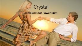  Presentation with couple dance - Cool new presentation with party tango - young couple dancing near backdrop and a coral colored foreground