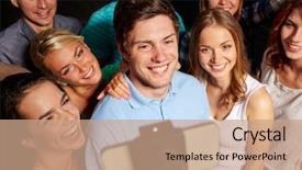  Presentation with party time - Beautiful presentation design featuring party technology nightlife and people backdrop and a  colored foreground