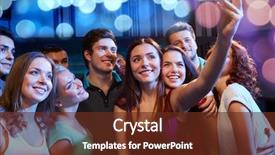  Presentation with party - Presentation theme with party technology nightlife and people background and a tawny brown colored foreground