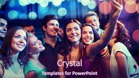  Presentation with party time - Slide deck with party technology nightlife and people background and a wine colored foreground