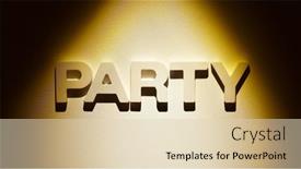 Presentation with party - Presentation design with party-text-in-spot background and a lemonade colored foreground