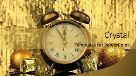  Presentation with party time - Beautiful slides featuring party time - composition of clock and christmas backdrop and a  colored foreground