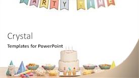  Presentation with party time - Presentation featuring party-time-cake-and-cookies background and a white colored foreground