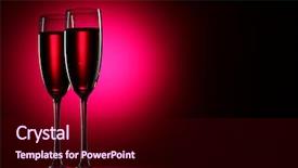  Presentation with flutes - Colorful slides enhanced with party valentines - pair of champagne flutes backdrop and a  colored foreground