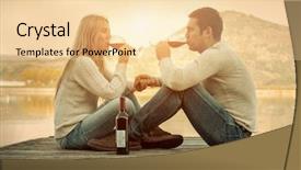  Presentation with romantic - Slides featuring party valentines - romantic couple sitting background and a blonde colored foreground