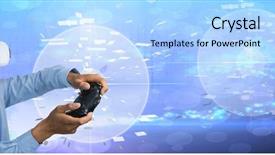  Presentation with virtual reality environments - Amazing theme having party video games - digital composite of businessman backdrop and a light blue colored foreground