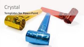  Presentation with whistle - Presentation featuring party whistle background and a sky blue colored foreground