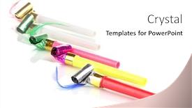  Presentation with party - Presentation with party-whistles-isolated-on-white background and a white colored foreground