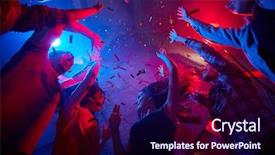  Presentation with dancing - Slides enhanced with party with dancing background and a navy blue colored foreground