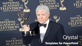  Presentation with awards gala - Audience pleasing presentation consisting of pasadena-may-5-alex-trebek backdrop and a wine colored foreground
