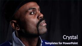  Presentation with black males business - PPT theme with pasar modal - black business man overturned hat background and a wine colored foreground