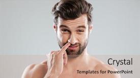  Presentation with nose - Cool new PPT layouts with pasar modal - portrait of a young bearded backdrop and a coral colored foreground