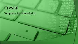  Presentation with update software computer program upgrade - Amazing presentation design having pascal - computer keyboard with program code backdrop and a seafoam green colored foreground