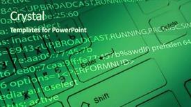  Presentation with update software computer program upgrade - Presentation theme consisting of pascal - computer keyboard with program code background and a  colored foreground