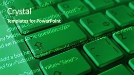  Presentation with update software computer program upgrade - Audience pleasing PPT layouts consisting of pascal - computer keyboard with program code backdrop and a  colored foreground