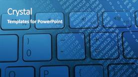  Presentation with code - Presentation theme with pascal - computer keyboard with program code background and a teal colored foreground