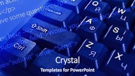  Presentation with code - Presentation design having pascal - computer keyboard with program code background and a  colored foreground