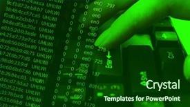  Presentation with update software computer program upgrade - Presentation featuring pascal - computer keyboard with program code background and a forest green colored foreground