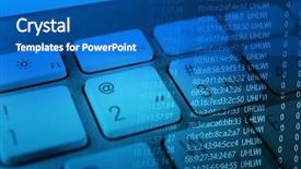  Presentation with code - PPT theme with pascal - computer keyboard with program code background and a teal colored foreground