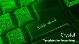  Presentation with update software computer program upgrade - Beautiful slides featuring pascal - computer keyboard with program code backdrop and a forest green colored foreground