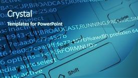  Presentation with code - Audience pleasing presentation consisting of pascal - computer keyboard with program code backdrop and a ocean colored foreground