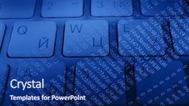  Presentation with code - Beautiful slide deck featuring pascal - computer keyboard with program code backdrop and a navy blue colored foreground