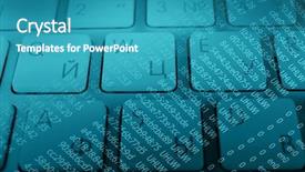  Presentation with code - Beautiful presentation featuring pascal - computer keyboard with program code backdrop and a teal colored foreground