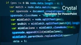  Presentation with computer software - Slide set consisting of pascal - software computer programming code background background and a ocean colored foreground