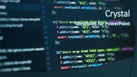  Presentation with computer software - Slide deck consisting of pascal - software computer programming code background and a ocean colored foreground