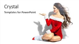  Presentation with sexy santa woman red - Colorful slide set enhanced with pasrty products - beauty christmas fashion model girl backdrop and a white colored foreground