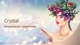  Presentation with girl christmas - Audience pleasing PPT layouts consisting of pasrty products - christmas winter fashion girl blowing backdrop and a cream colored foreground