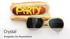  Presentation with elvis - Audience pleasing presentation theme consisting of pasrty products - hot dog in bun backdrop and a white colored foreground