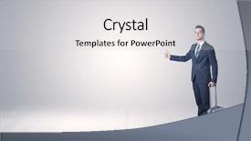  Presentation with lonely - Presentation theme consisting of pass away - lonely businessman hitchhikes concept background and a light gray colored foreground