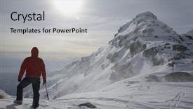  Presentation with mountain snow - Slide deck consisting of pass during a snow storm background and a light gray colored foreground