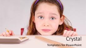  Presentation with math - Cool new slides with pass fail - cute young girl working backdrop and a coral colored foreground