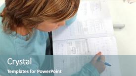  Presentation with exam - Presentation theme with pass fail - little boy in exam background and a seafoam green colored foreground