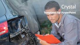  Presentation with focus group hands taking notes - PPT layouts consisting of pass fail - mechanic taking notes as he background and a  colored foreground