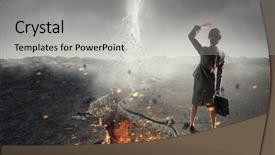  Presentation with overcoming crisis - Colorful slide deck enhanced with pass fail - overcoming crisis break mixed media backdrop and a light gray colored foreground