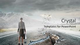  Presentation with overcoming crisis - Amazing PPT theme having pass fail - overcoming crisis break mixed media backdrop and a light gray colored foreground